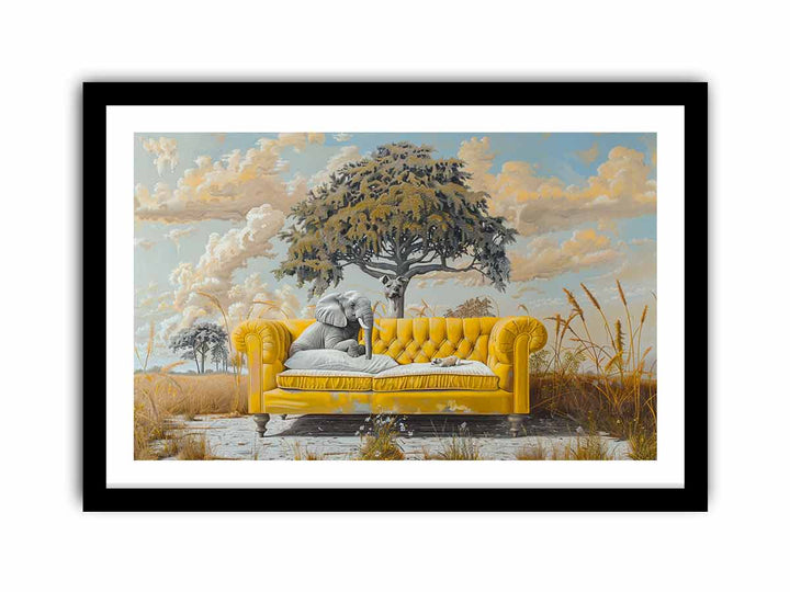 Yellow Couch framed Print