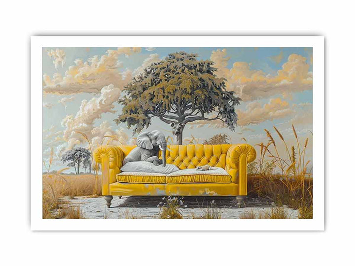 Yellow Couch framed Print