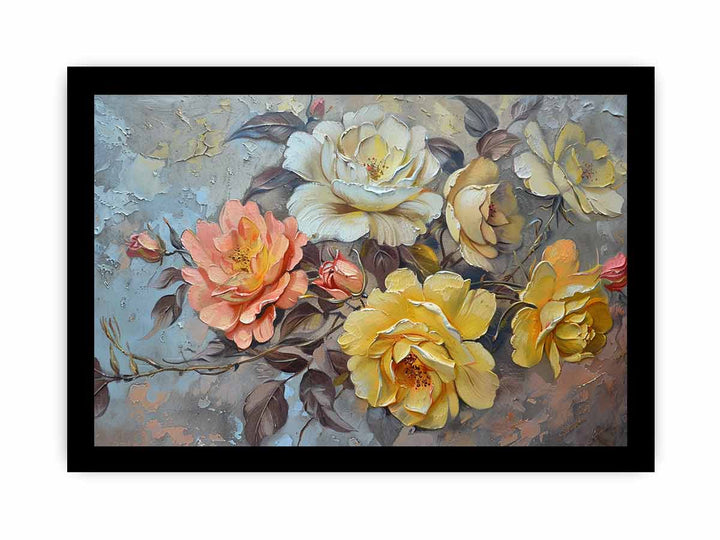 Vintage Flowers framed Print