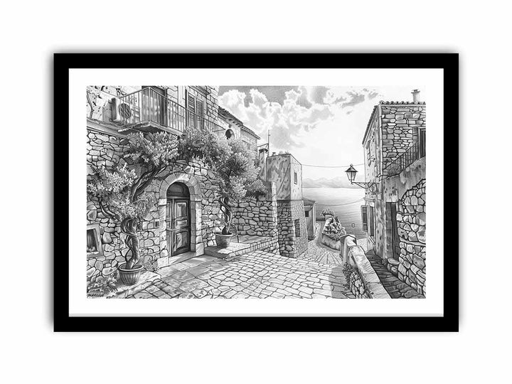 Mediterranean Drawing framed Print