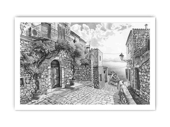 Mediterranean Drawing framed Print