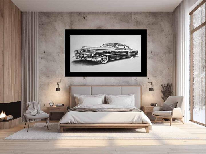 Vintage Car Drawing Art Print