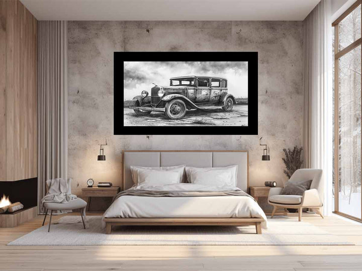 Vintage Jeep Drawing Art Print