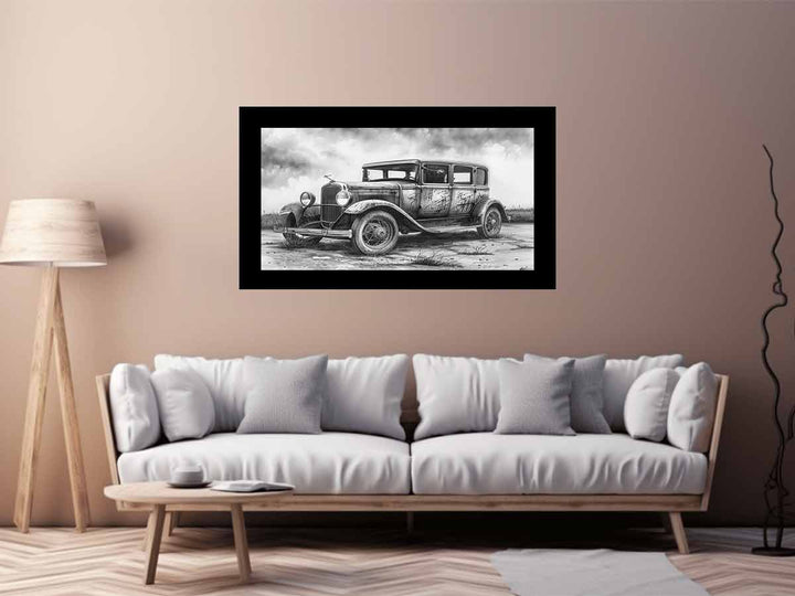 Vintage Jeep Drawing Art Print