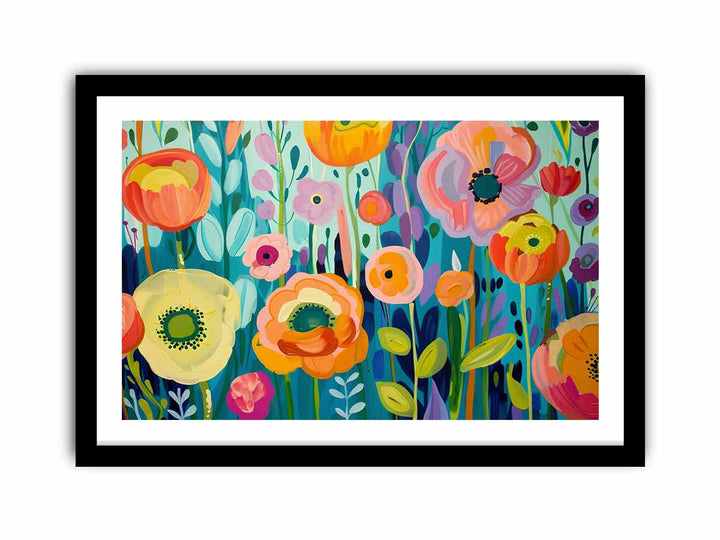 Colorful Flowers framed Print