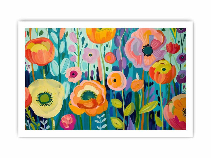 Colorful Flowers framed Print