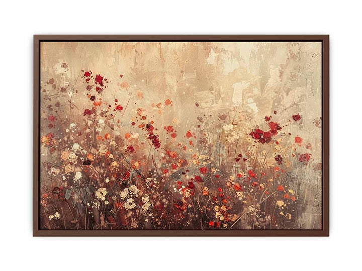 Gold Red Flowers Painting