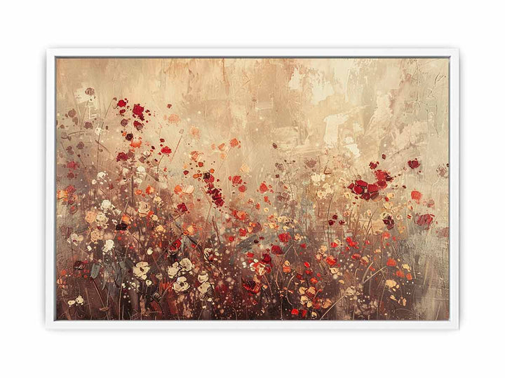 Gold Red Flowers Painting