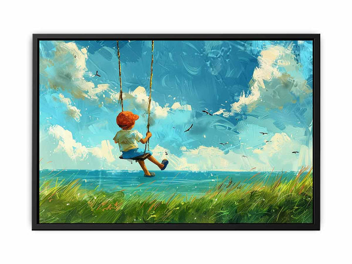 Swinging Kid canvas Print