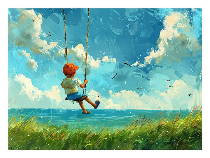 Swinging Kid Art Print