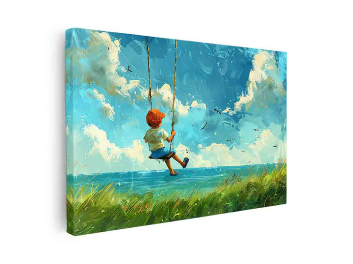 Swinging Kid canvas Print