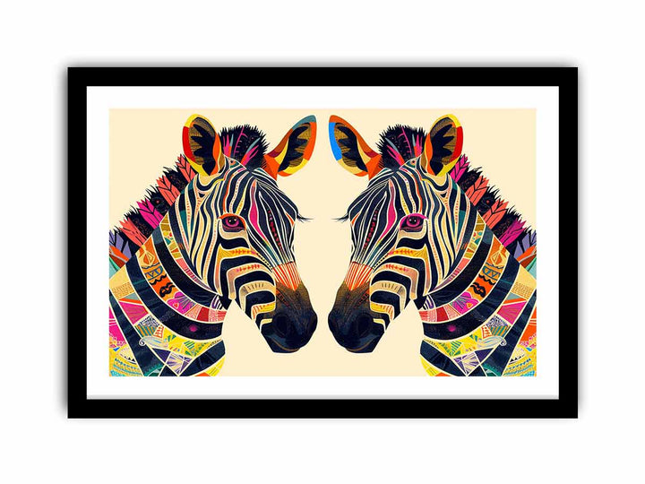 Zebra Couple framed Print