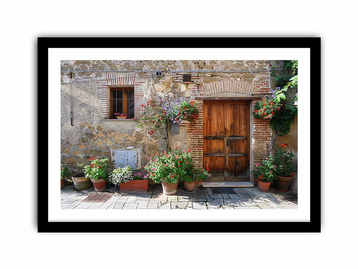 Tuscany House door framed Print