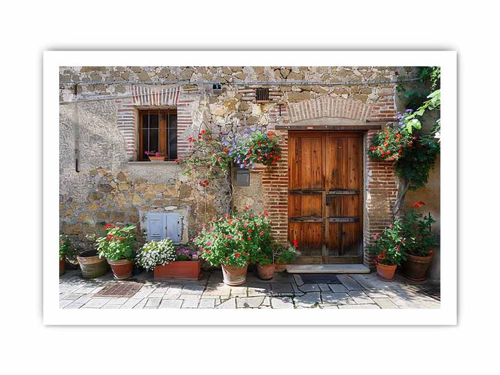 Tuscany House door framed Print