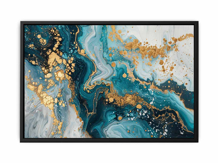 Abstract Blue And Gold canvas Print