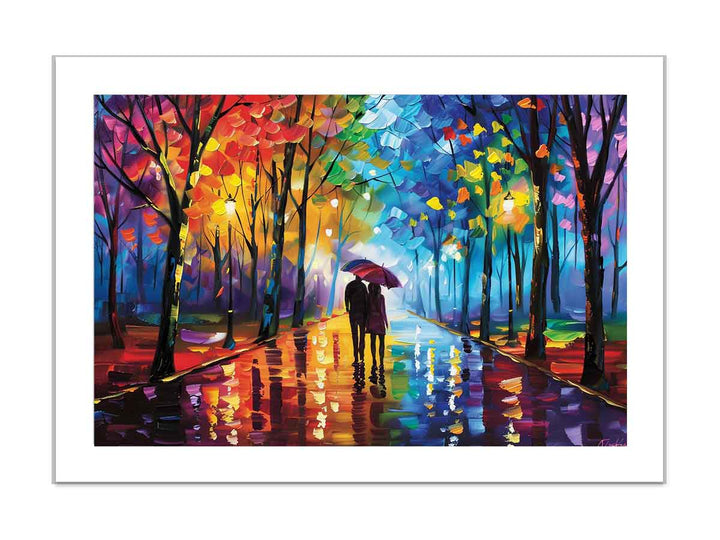 Couple Street framed Print