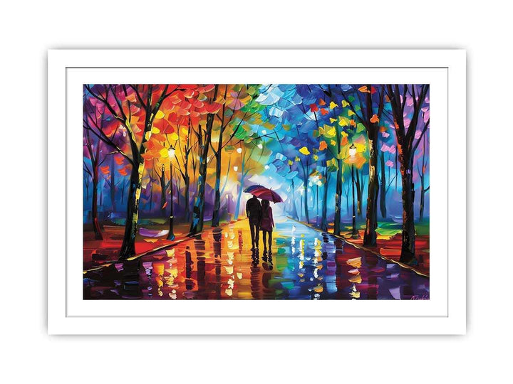 Couple Street framed Print