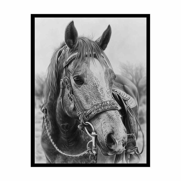 Horse  Drawing canvas Print