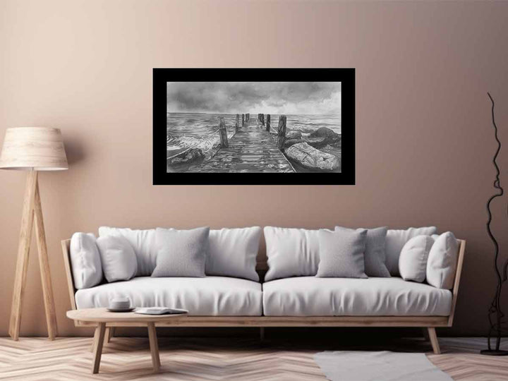 Jetty Drawing Art Print