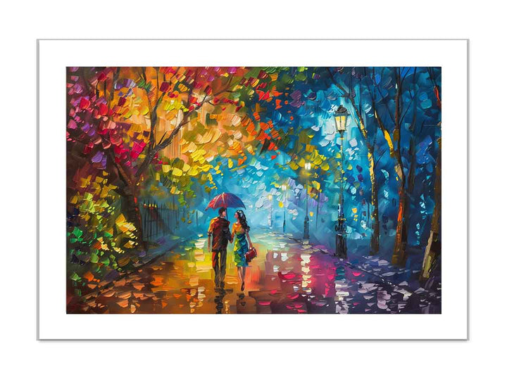 Romantic Walk framed Print