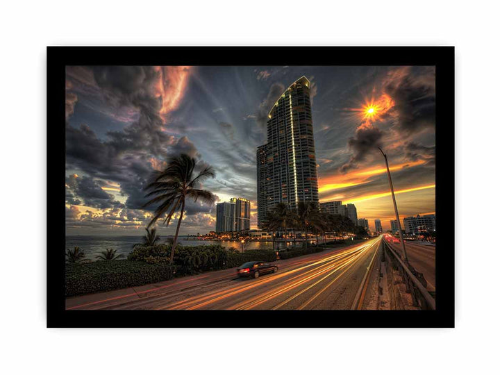 Miami framed Print