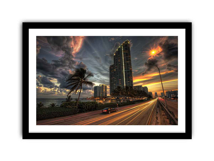 Miami framed Print