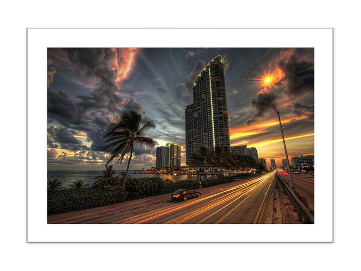 Miami framed Print