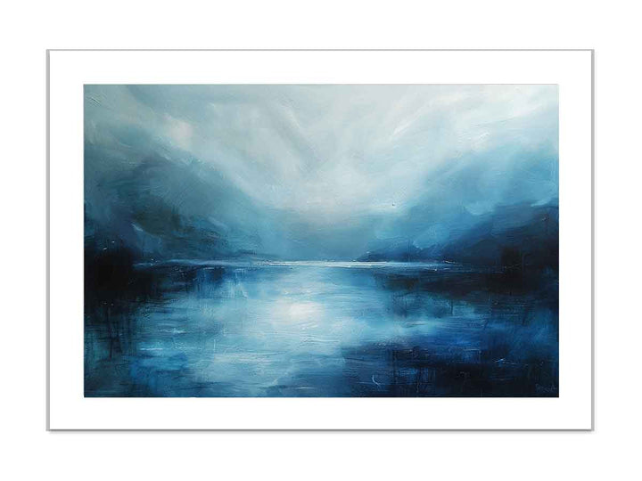 Abstract River Blue framed Print