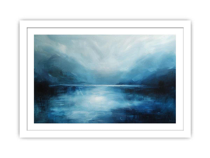 Abstract River Blue framed Print