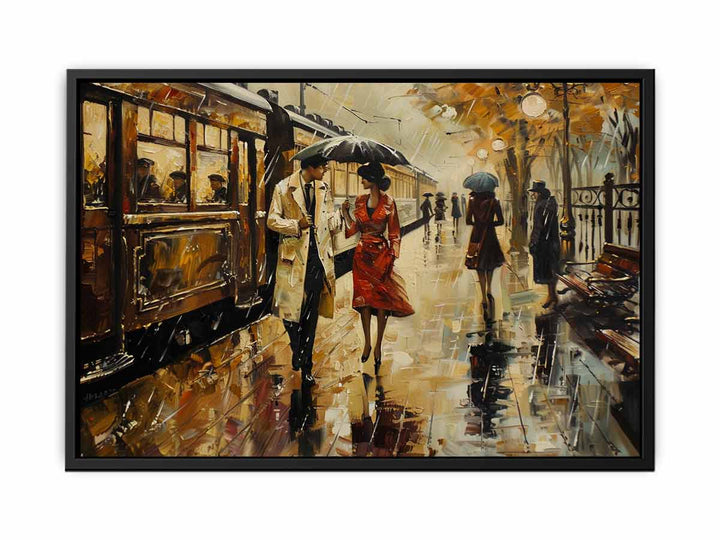 Vintage Parisian Station canvas Print