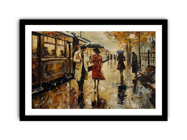 Vintage Parisian Station framed Print