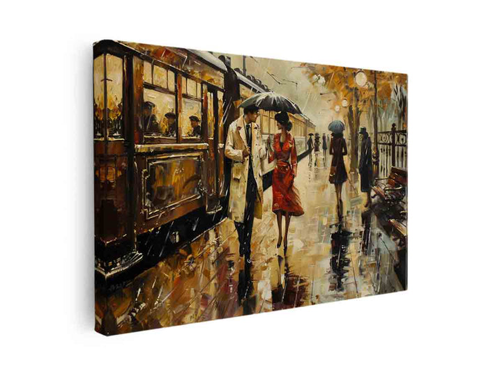 Vintage Parisian Station canvas Print