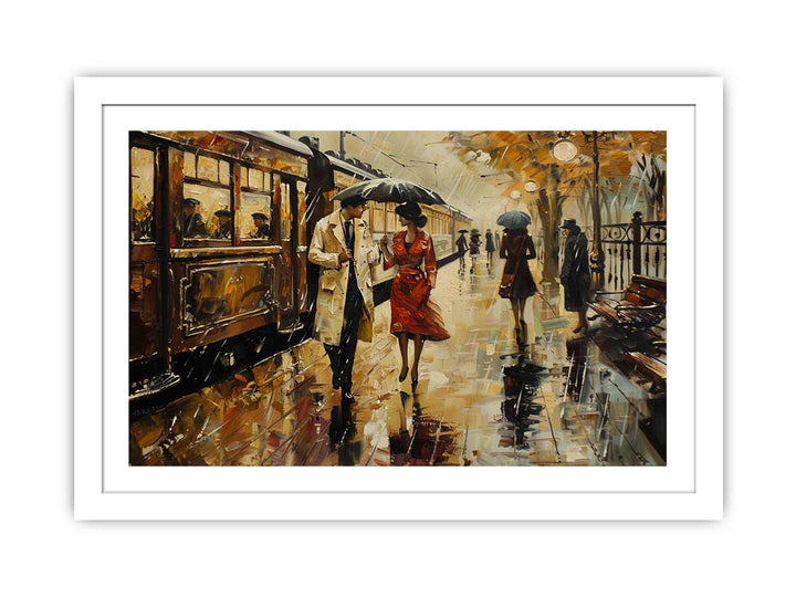 Vintage Parisian Station framed Print