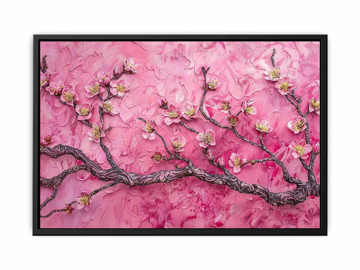 Almond Branches Pink canvas Print