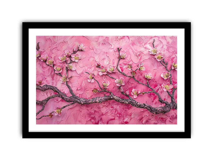 Almond Branches Pink framed Print