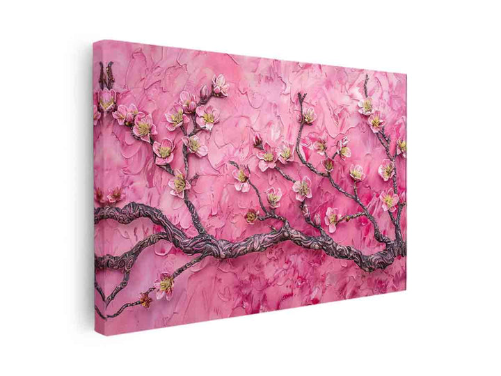 Almond Branches Pink canvas Print