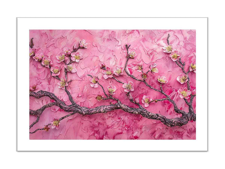 Almond Branches Pink framed Print