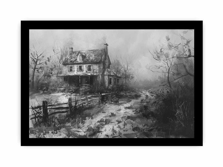 Charcol house framed Print