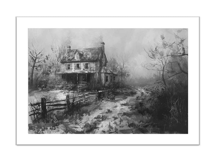 Charcol house framed Print