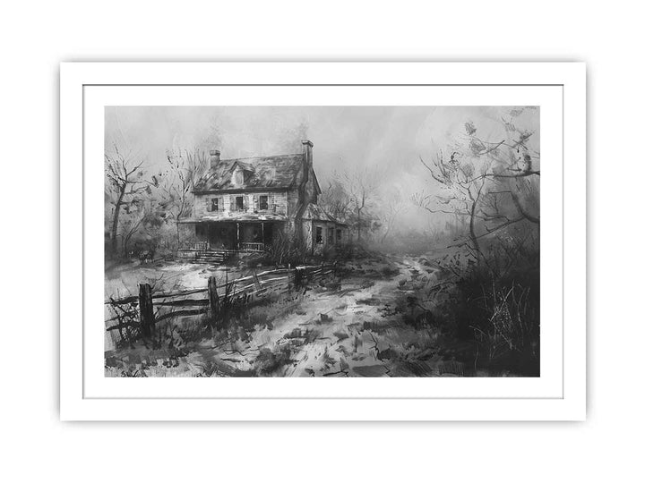 Charcol house framed Print