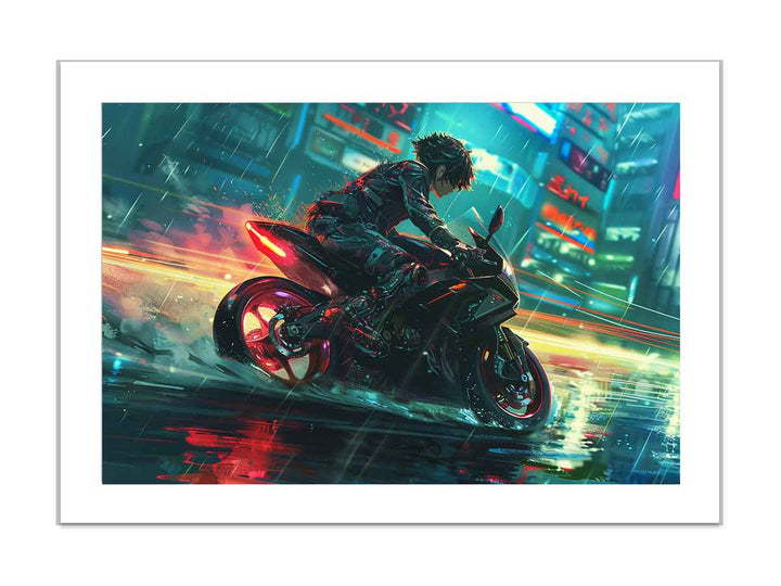 Anime Bike framed Print