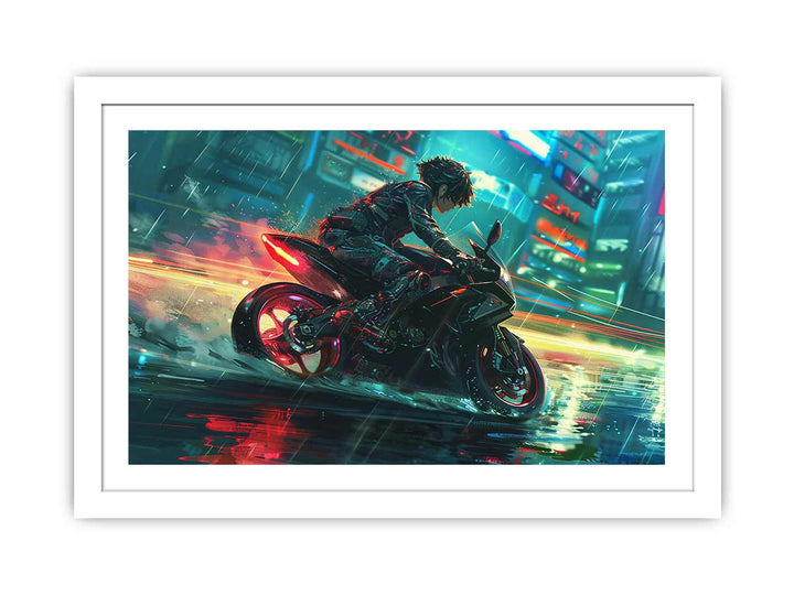 Anime Bike framed Print