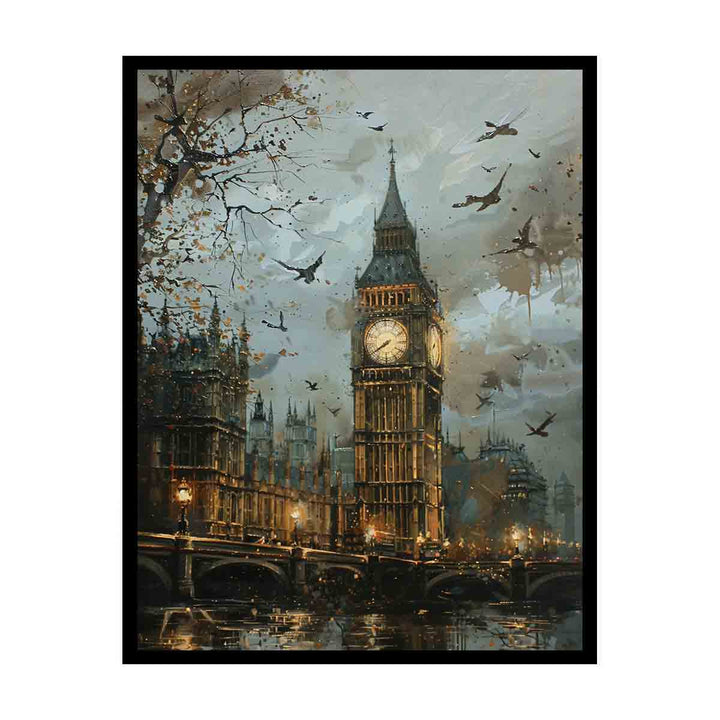 London Clock canvas Print