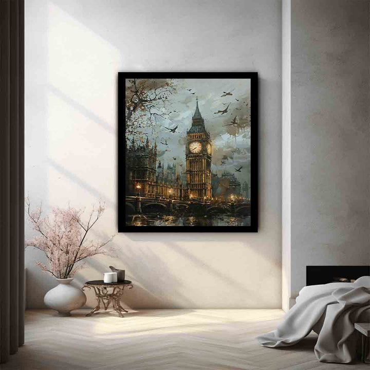 London Clock  Art Print