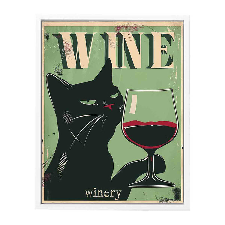 Vintage Cat Wine Poster Painting