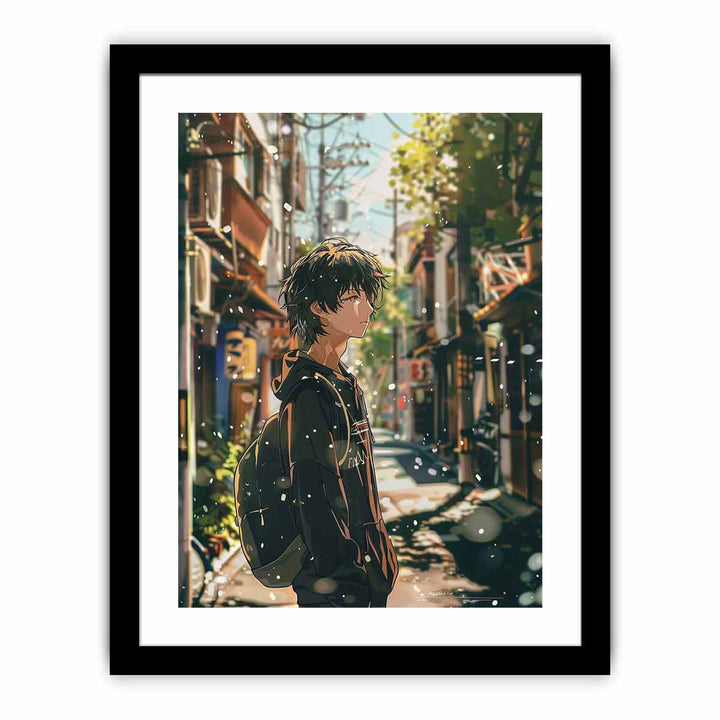 Anime Boy framed Print