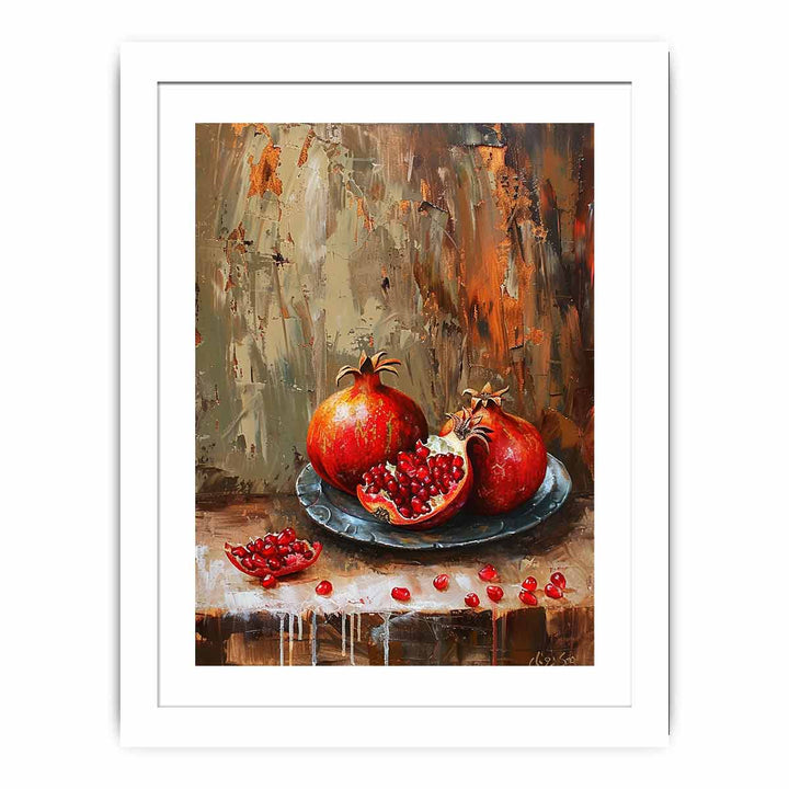 Pomegranate Art Painting framed Print