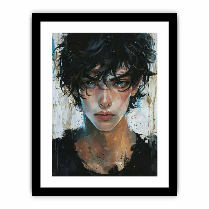 Young Man Portrait framed Print