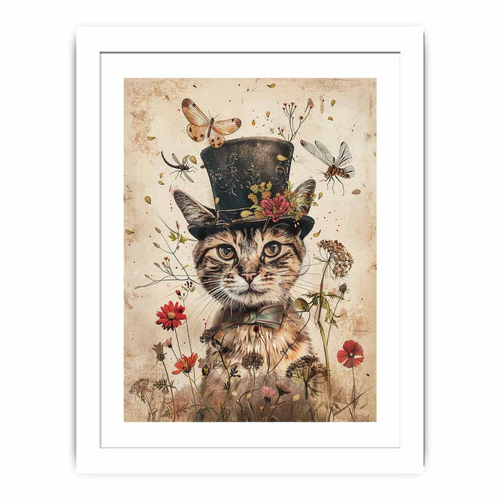 Whimsical Cat framed Print