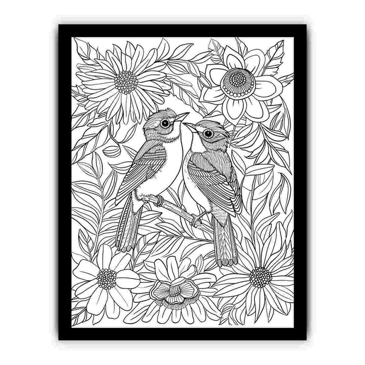 Color Me Love Birds framed Print